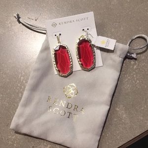 NWT Kendra Scott Red Elle Earrings